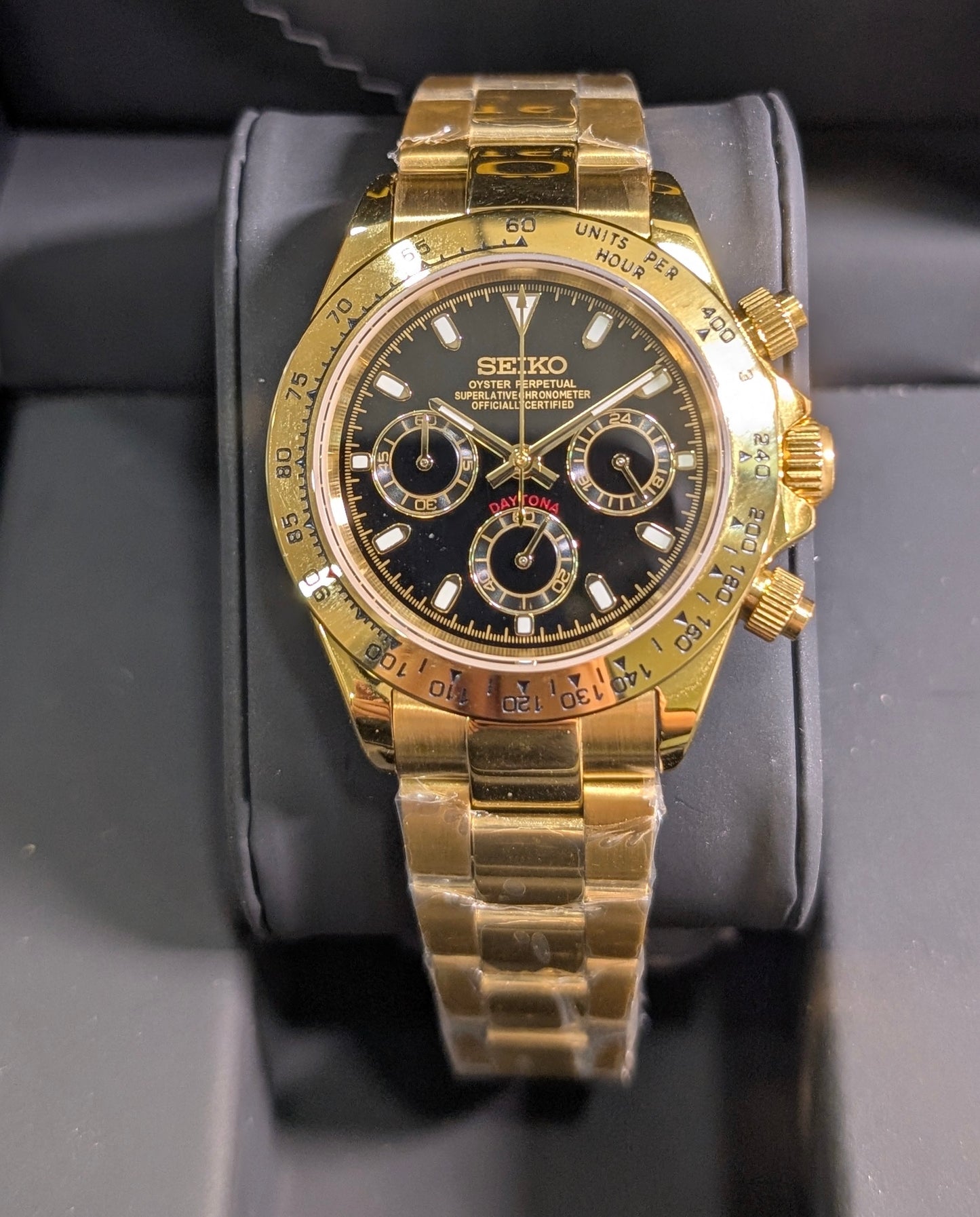Seiko Daytona Mod ‘Full Gold Black Dial’ 40