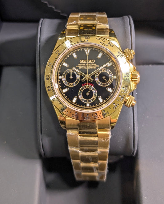 Seiko Daytona Mod ‘Full Gold Black Dial’ 40