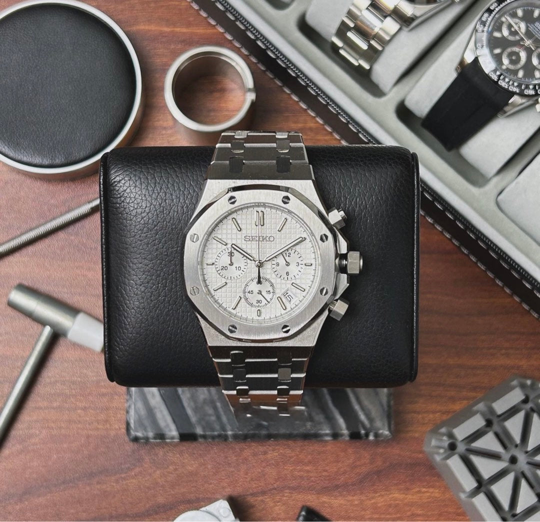 Seiko Royal Oak Mod ‘White Chronograph’ 42