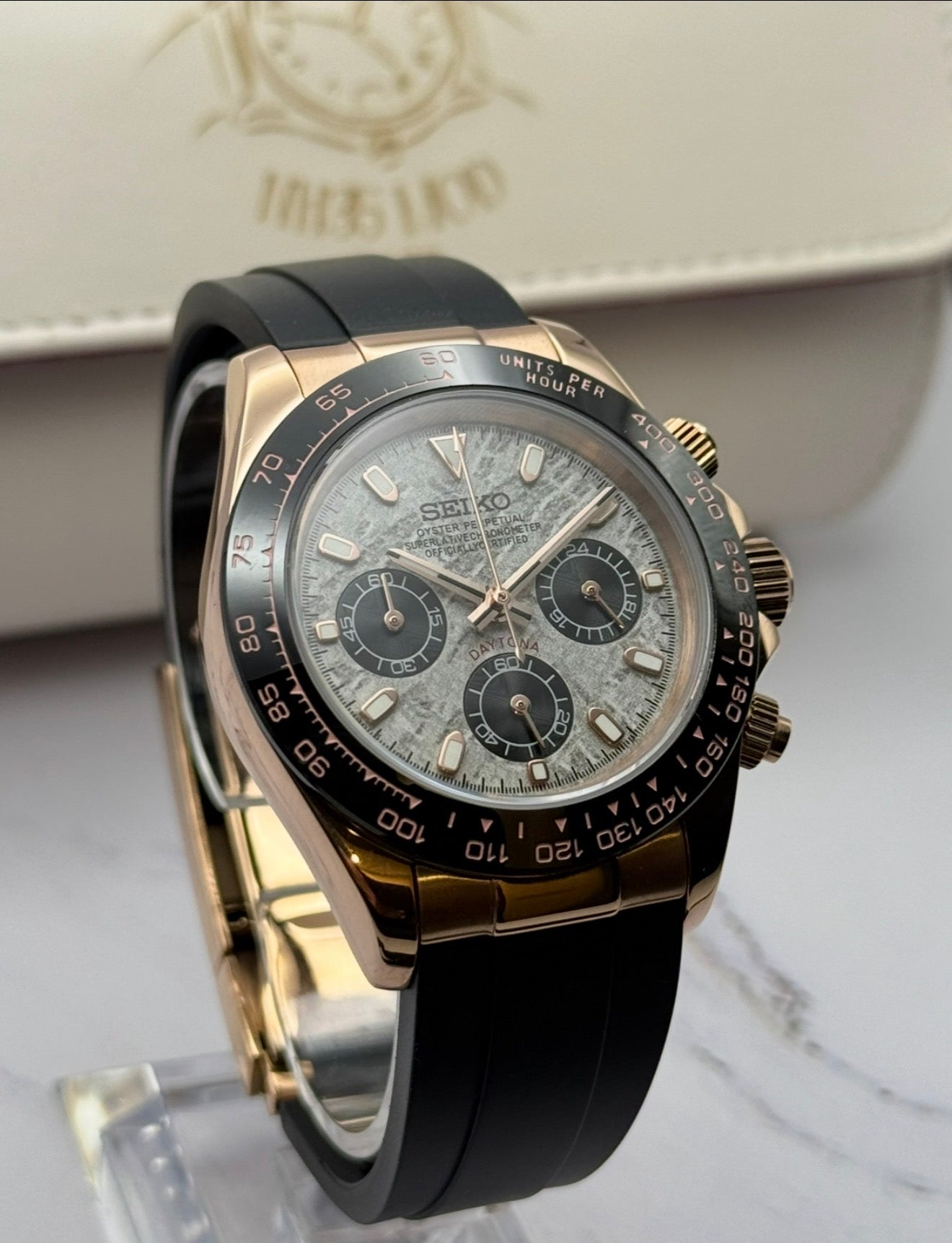 Seiko Daytona Mod ‘Rose Gold Meteorite Dial’ 40