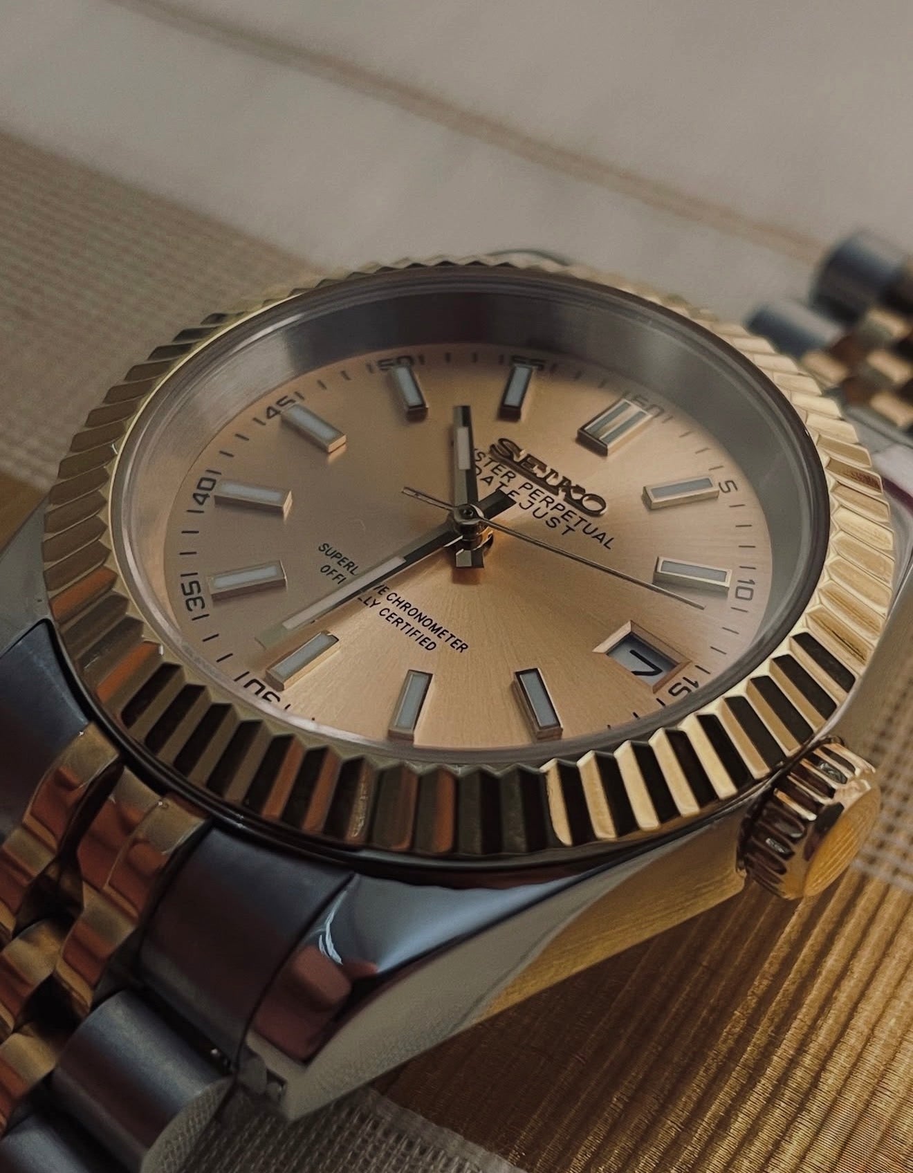 Seiko Date-just Two-Tone ‘Gold stick dial’ 36/39