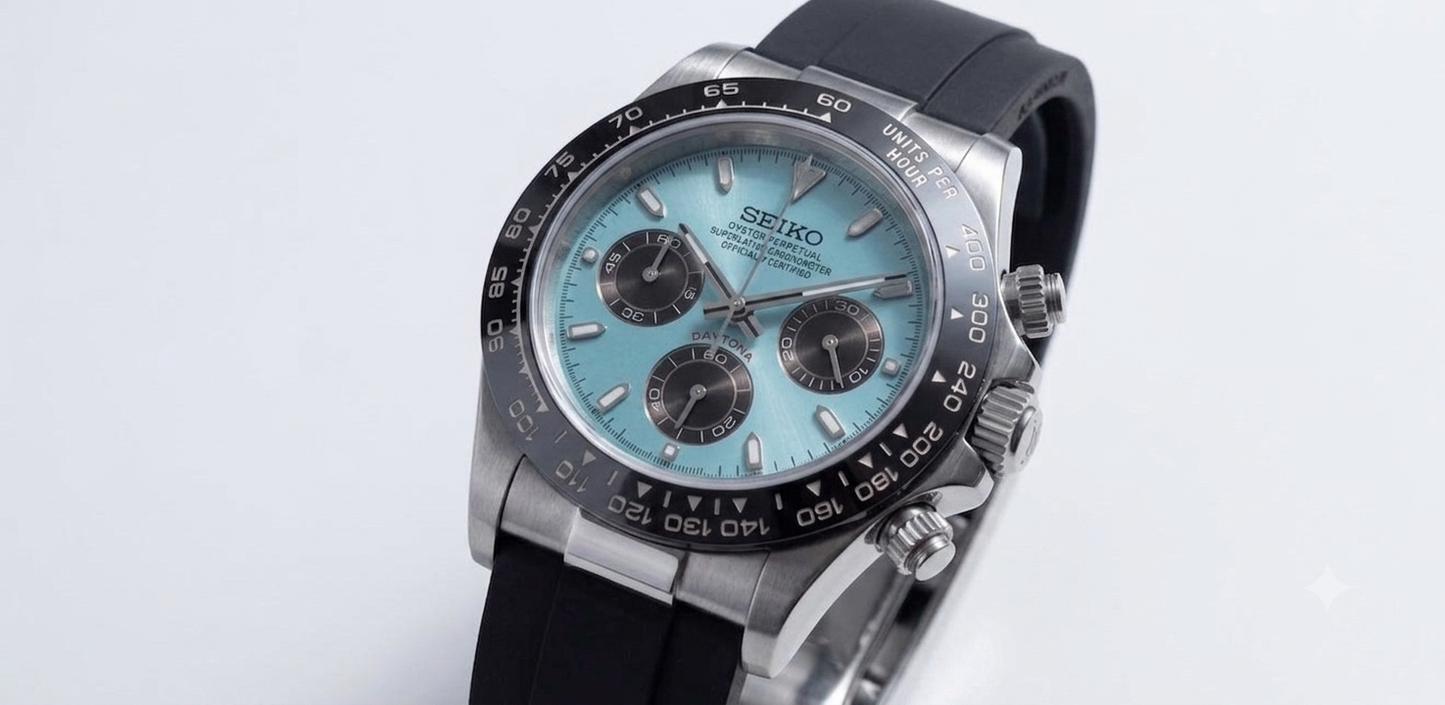Seiko Daytona Mod ‘Steel Oyster-flex Tiffany Dial’ 40