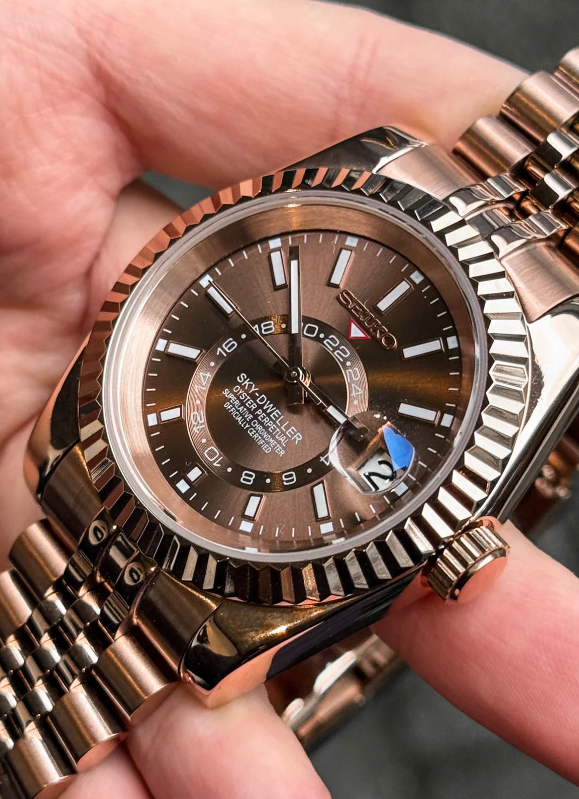 Seiko Sky-Dweller Mod ‘Rose Gold Chocolate Dial’ 40