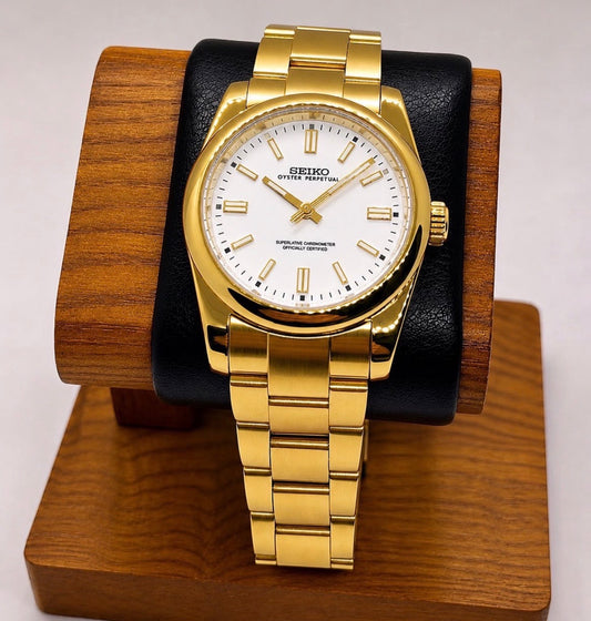 Seiko Oyster Perpetual Mod ‘Gold White Dial’ 36/39