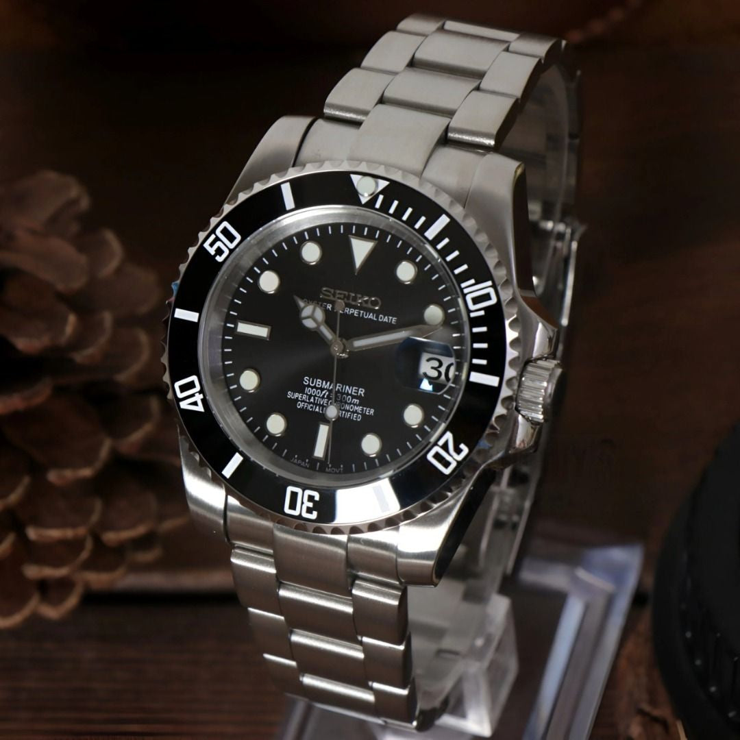 Black- Steel Seiko Submariner 40