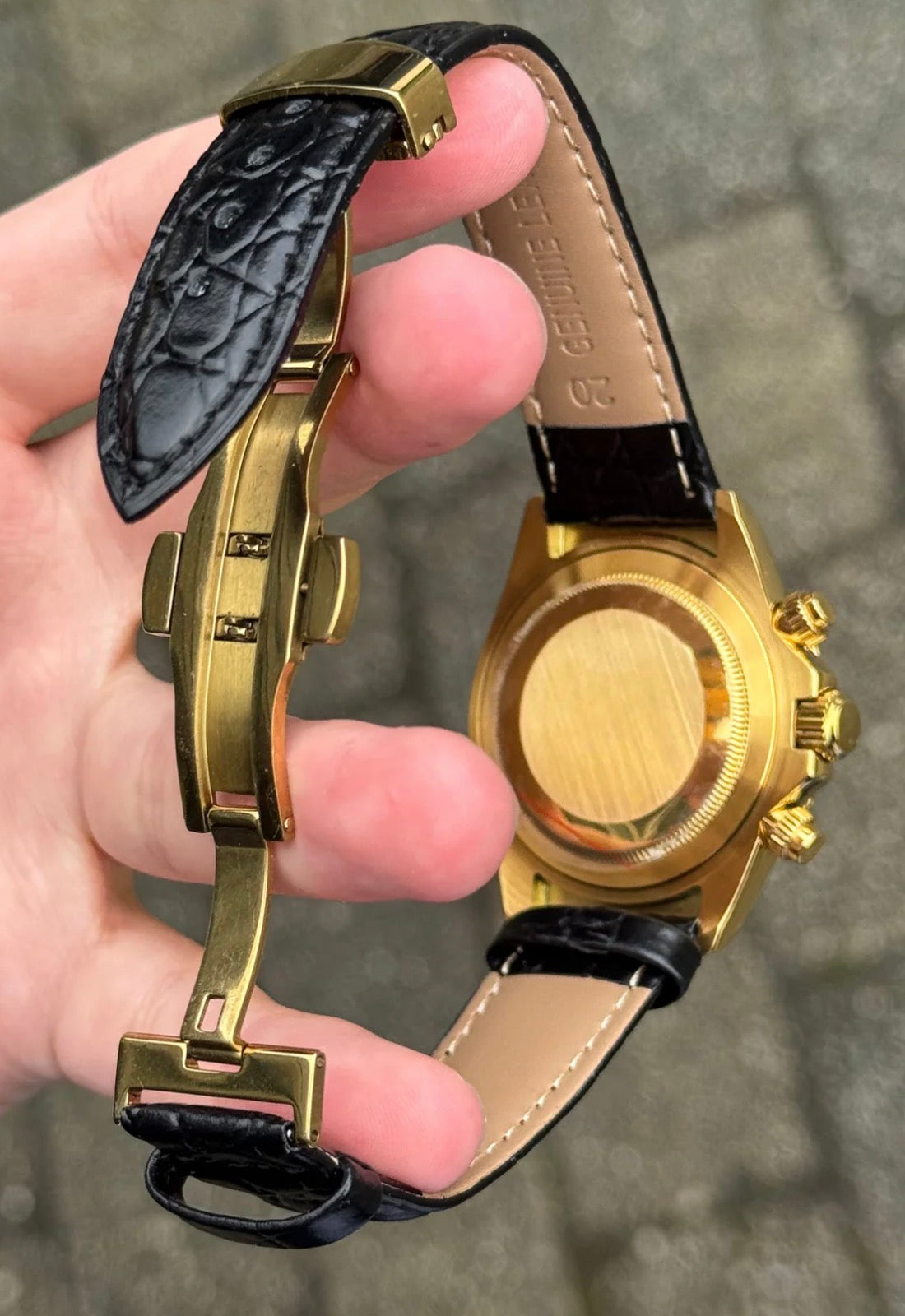 Seiko Daytona Mod ‘Gold Black Leather Strap’ 40