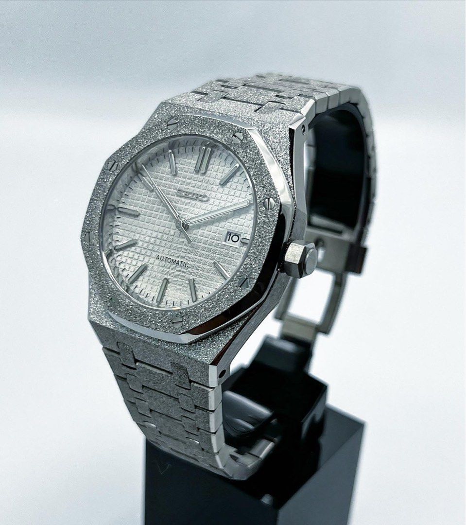 Seiko Royal Oak Mod ‘Frosted Case/ White Dial’ 41