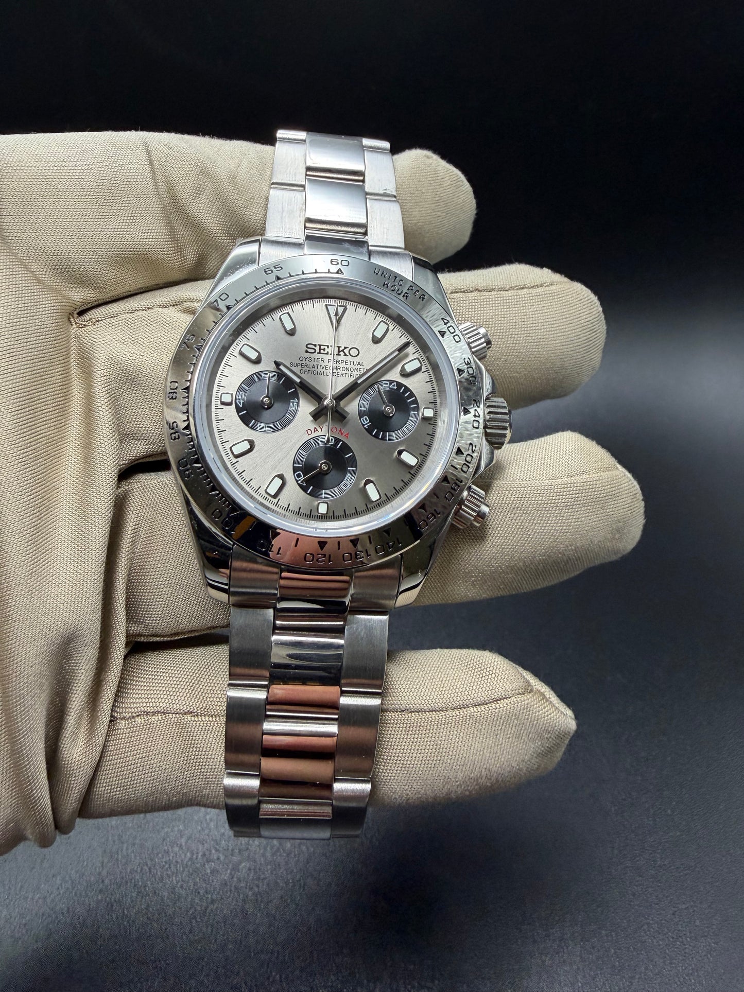 Seiko Daytona Mod ‘Silver Bezel Ghost’ 40