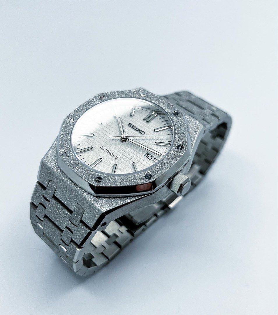 Seiko Royal Oak Mod ‘Frosted Case/ White Dial’ 41