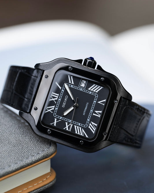 Seiko Santos Mod ‘All Black Leather Strap’ 39