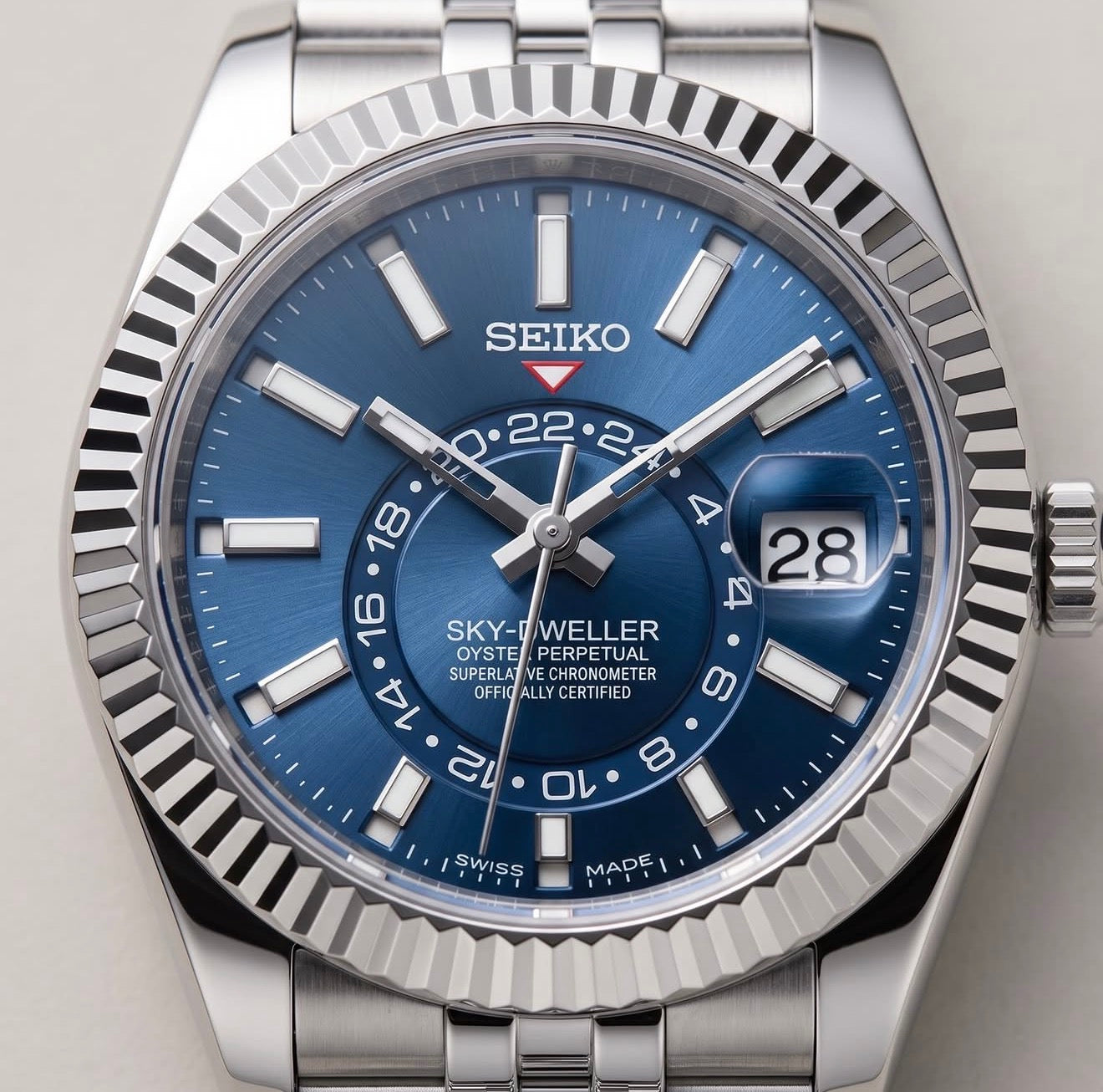 skyさん Seiko Sky-Dweller Homage Watch – Azure Dial, NH35 Automatic, 40mm