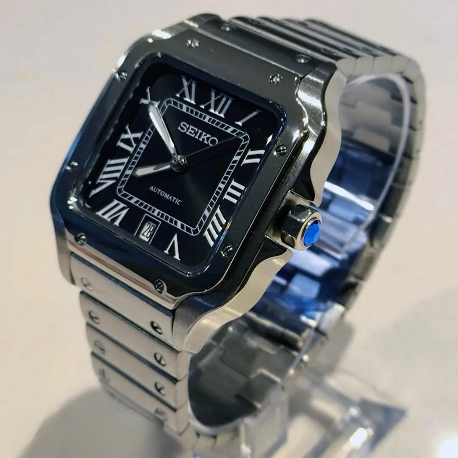 Seiko Santos Mod ‘Steel/ Black Automatic Dial w/Date’ 39mm