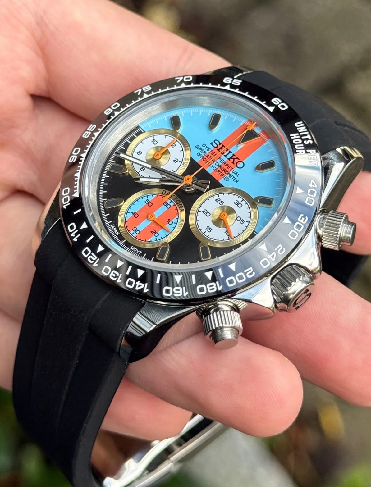 Seiko Daytona Mod ‘Orange Blue Racing Dial’ 40