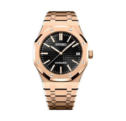 Seiko Royal Oak Mod ‘Rose Gold Black Dial’ 41