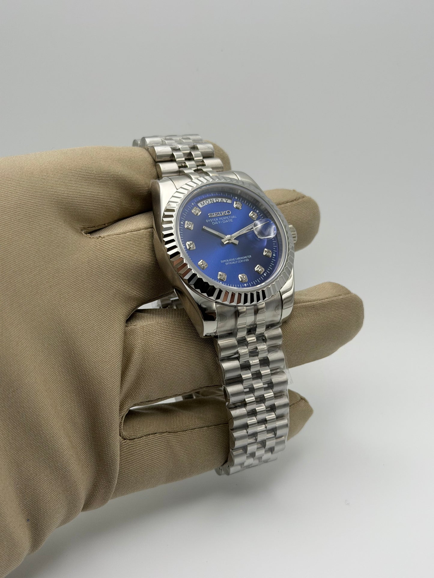 Seiko Day-date Mod ‘Midnight Blue Diamond Dial’ 39