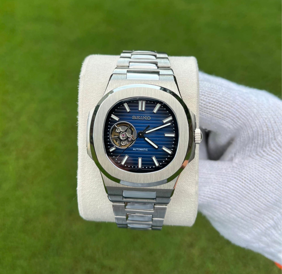 Seiko Nautilus Mod ‘Open Heart Blue Dial’ 40