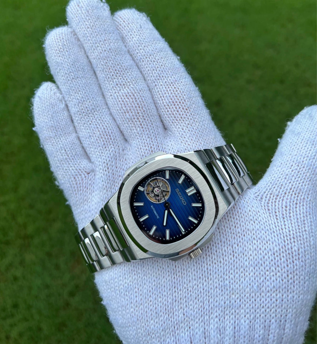 Seiko Nautilus Mod ‘Open Heart Blue Dial’ 40