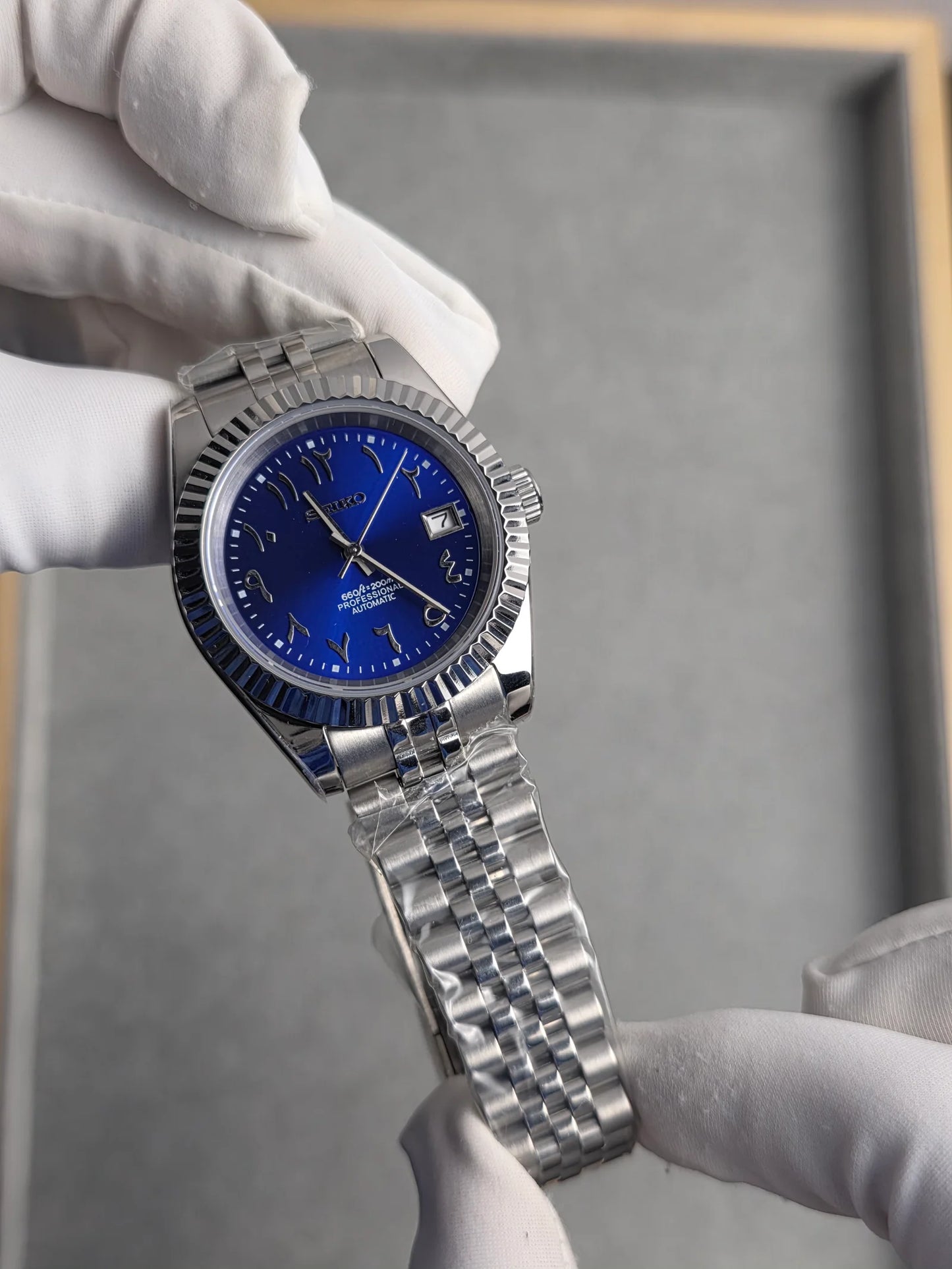 Seiko Date-just Mod ‘Arabic Blue Dial’ 36/39
