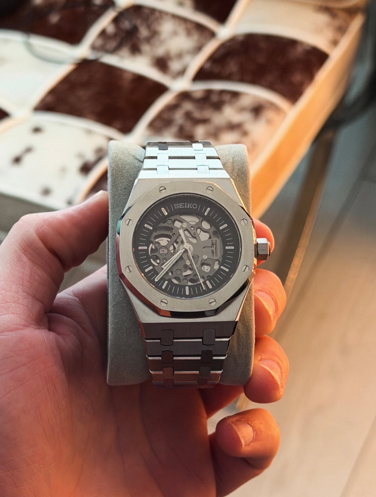 Seiko Royal Oak Mod ‘Steel Skeleton’ 41 (NH72)