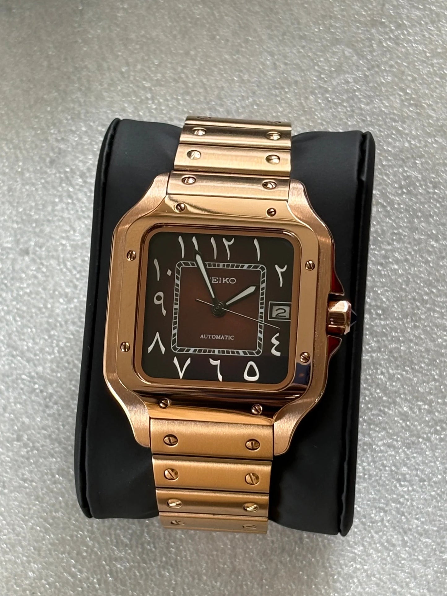 Seiko Santos Mod ‘Rose Gold/ Brown Arabic Dial’ 39