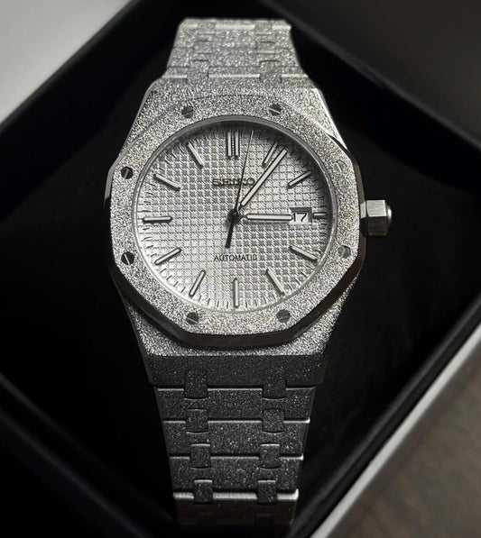 Seiko Royal Oak Mod ‘Frosted Case/Silver Dial’ 41