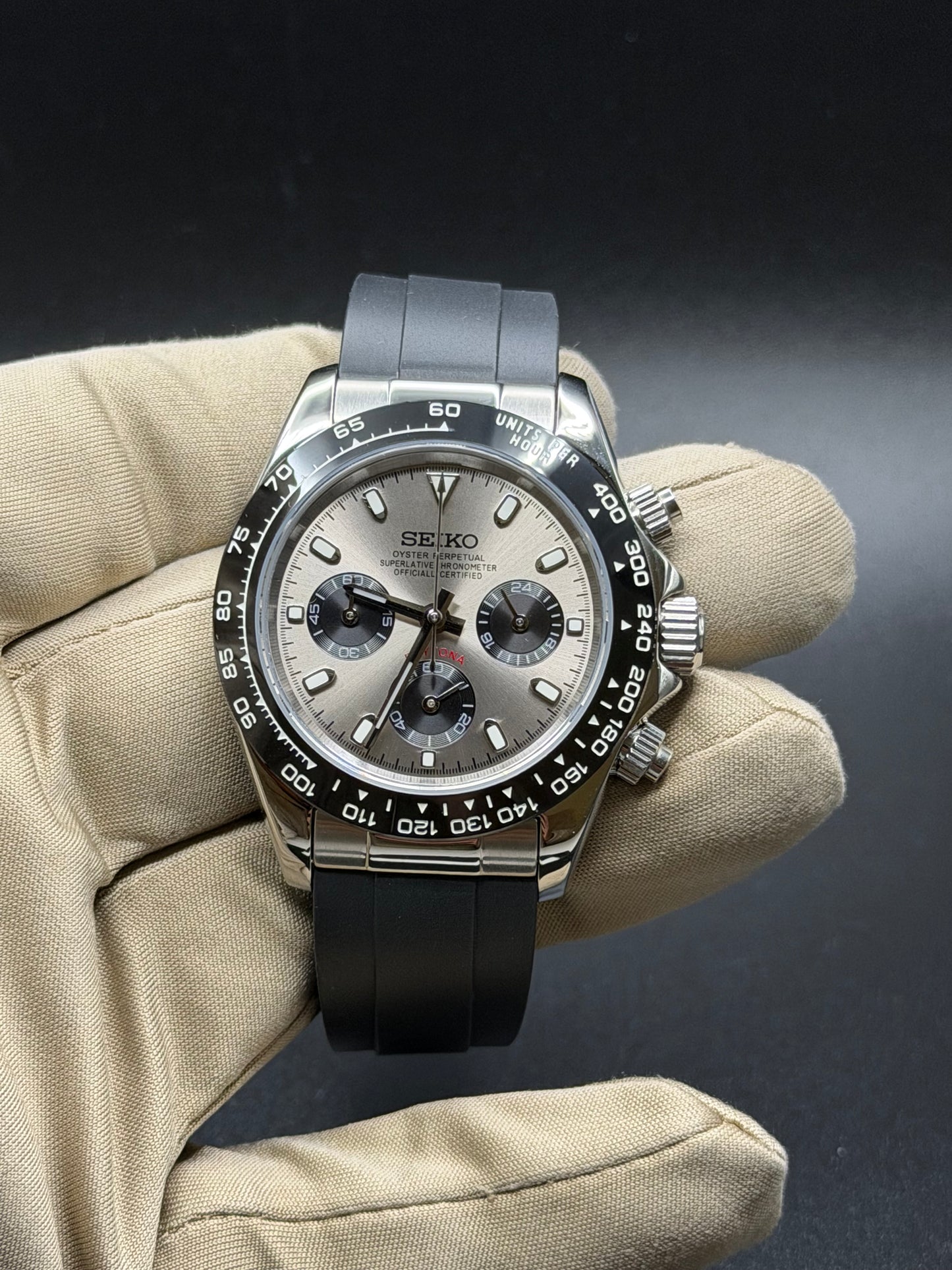 Seiko Daytona Mod Oyster-flex ‘Ghost’ 40mm