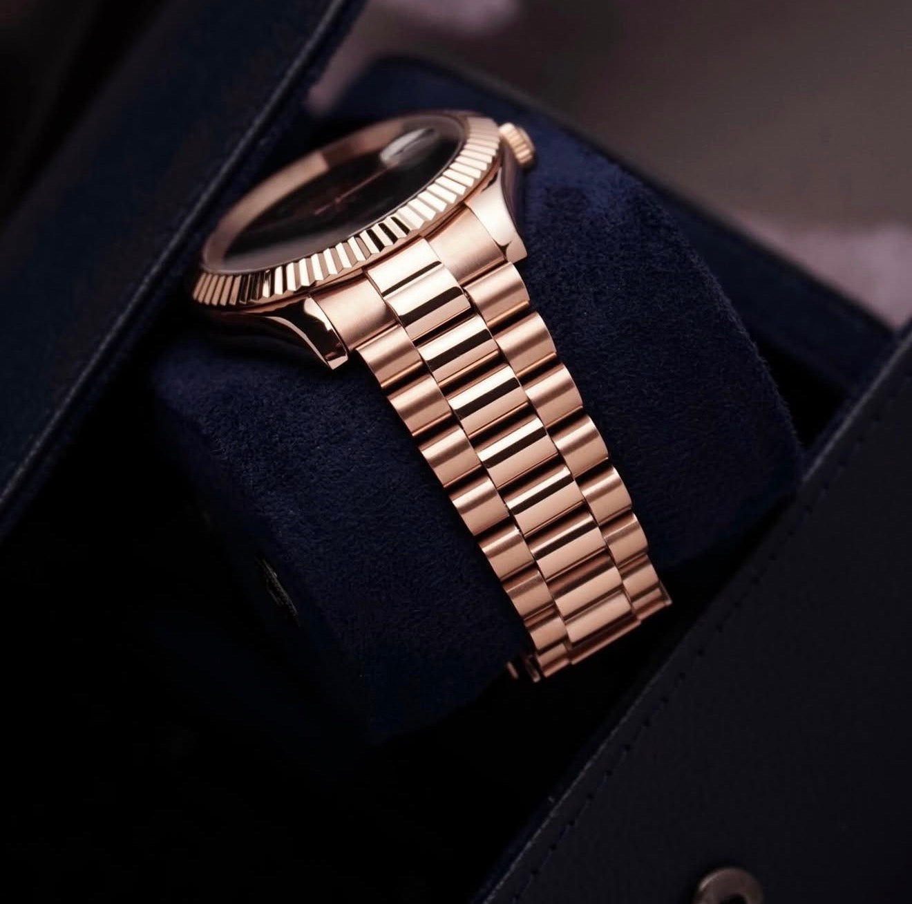 Seiko Day-date Mod Rose Gold ‘All Black Dial’ 36/39