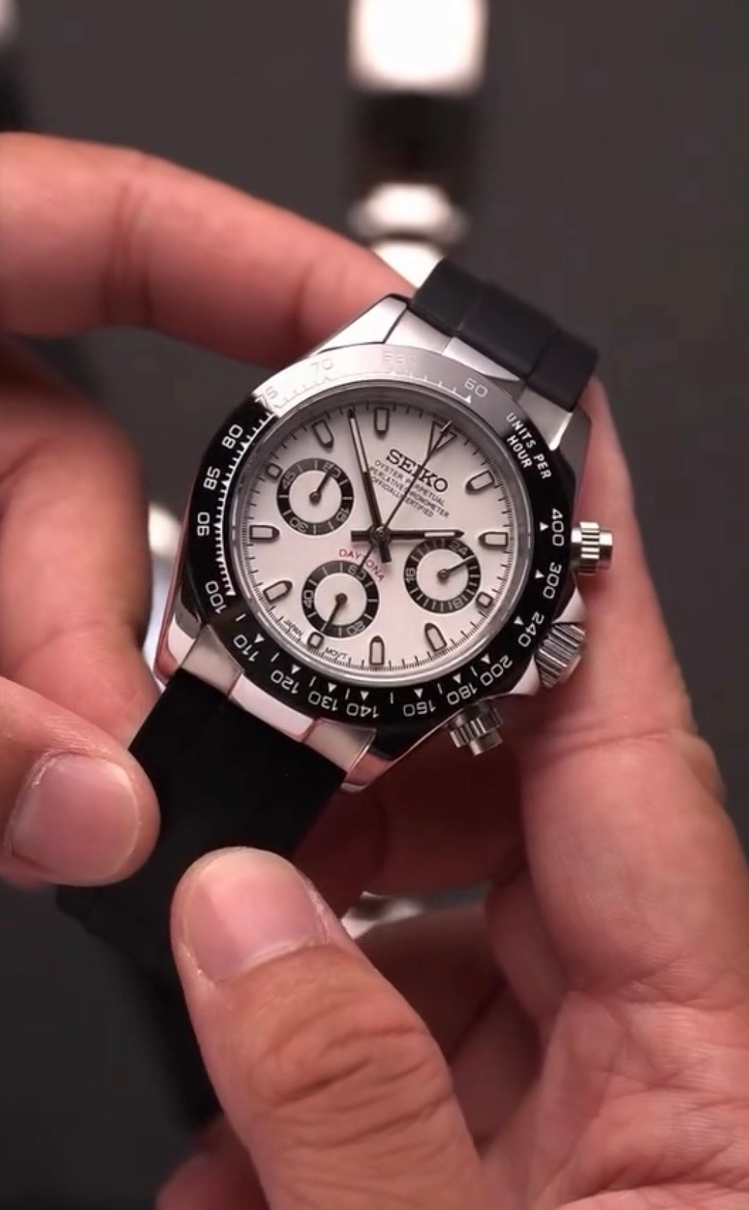 Seiko Daytona Mod ‘Panda Oyster-flex’ 40