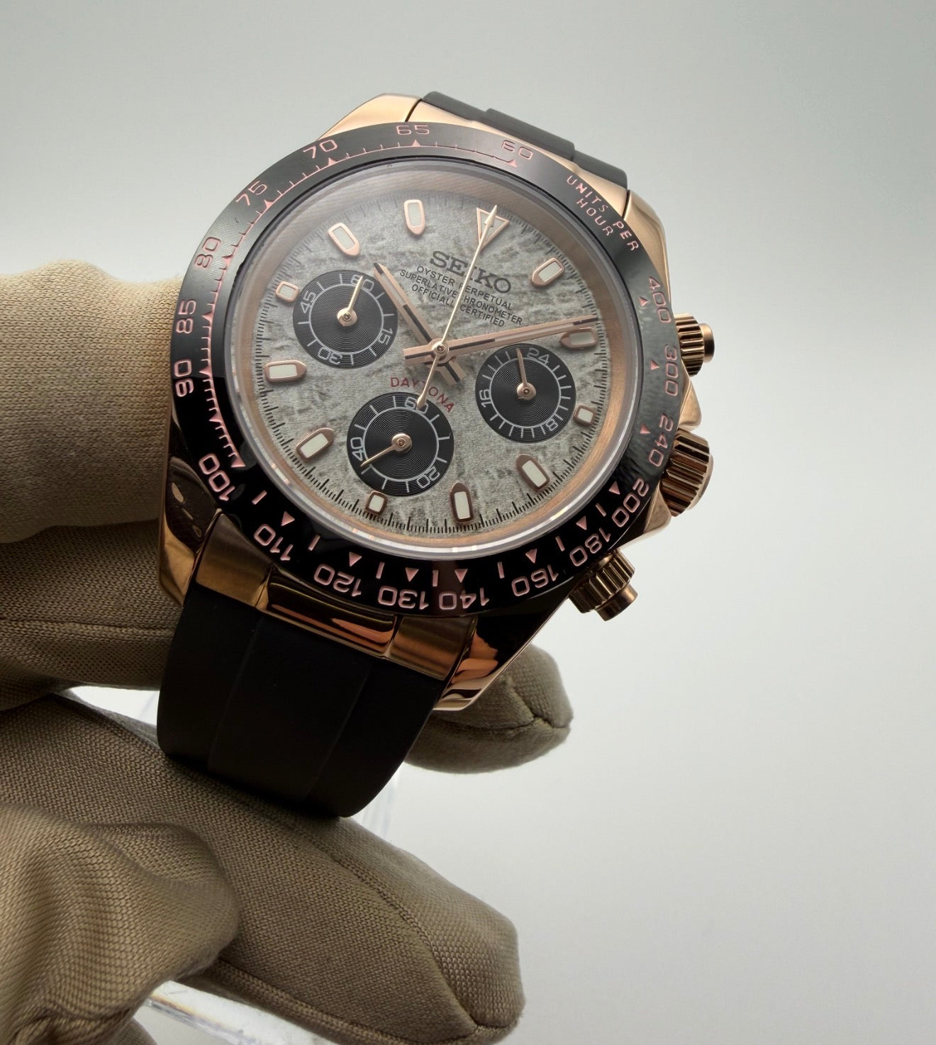 Seiko Daytona Mod ‘Rose Gold Meteorite Dial’ 40