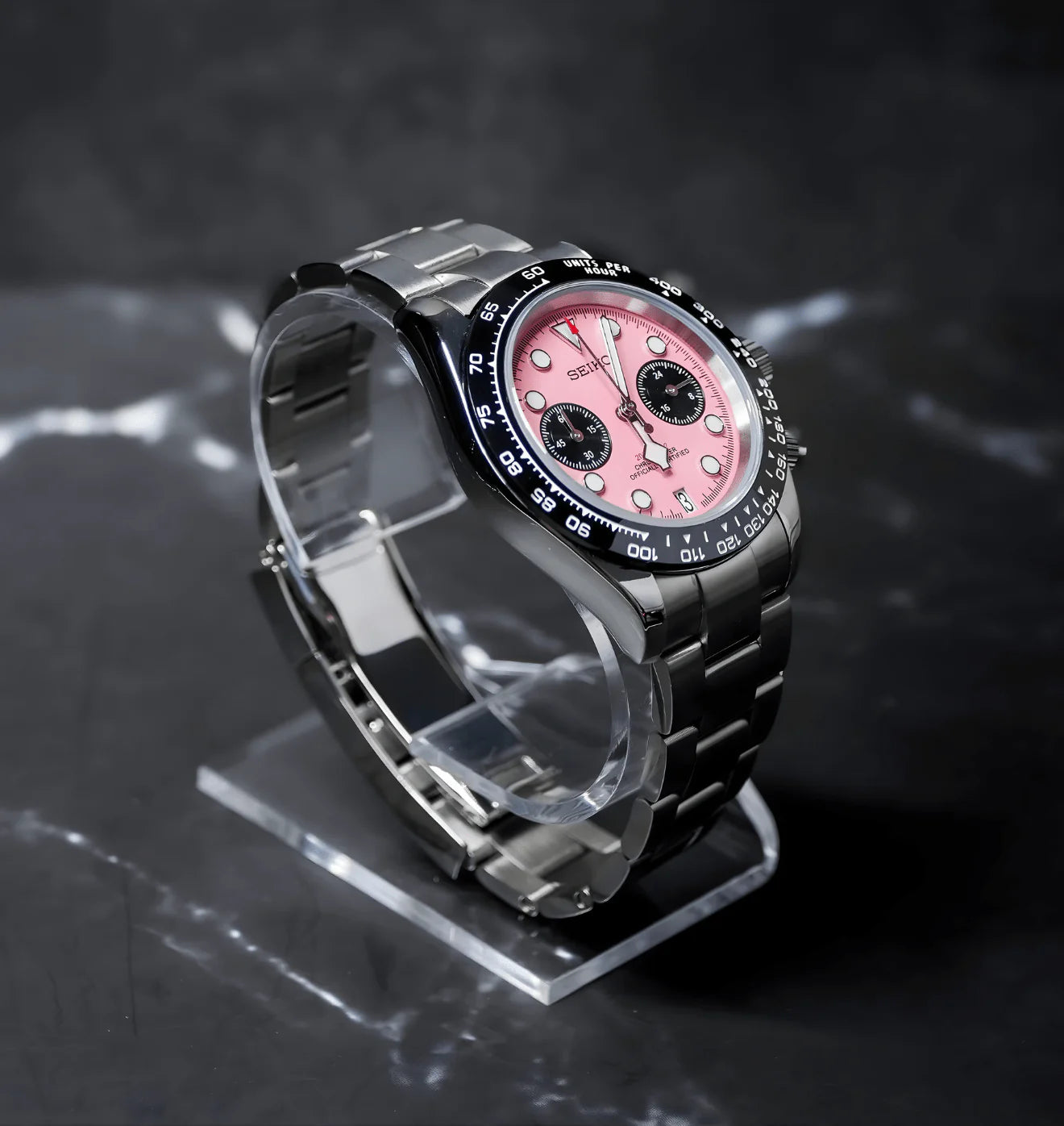 Seiko Black Bay Chronograph Mod ‘Pink Flamingo Dial’ 40