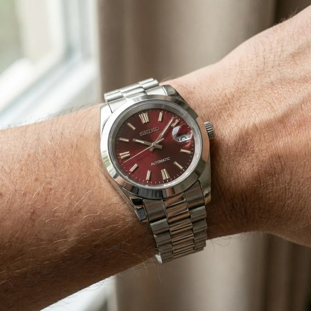 Seiko Date-just mod ‘Burgundy Dial’ 36/39