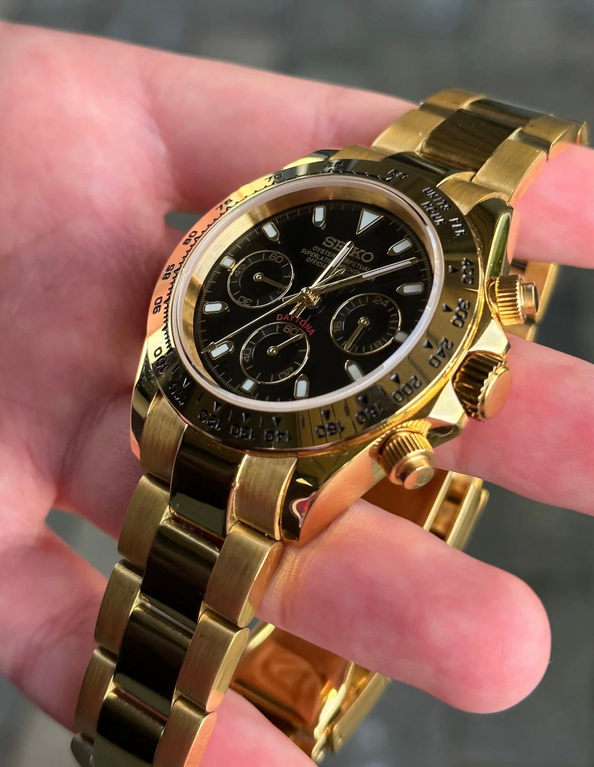Seiko Daytona Mod ‘Full Gold Black Dial’ 40