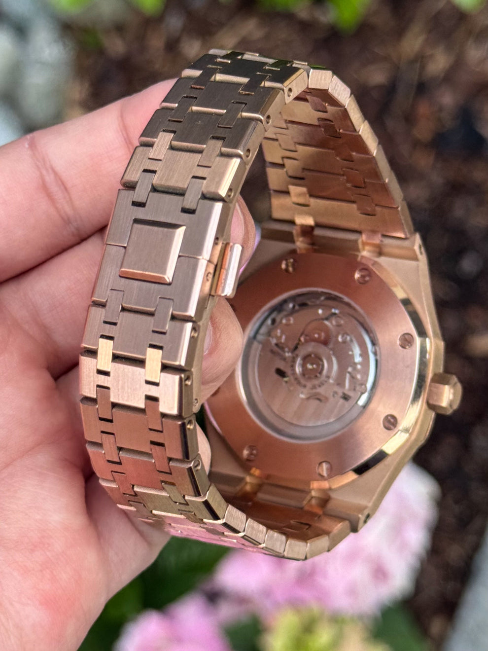 Seiko Royal Oak Mod ‘Rose Gold Skeleton’ (NH70)