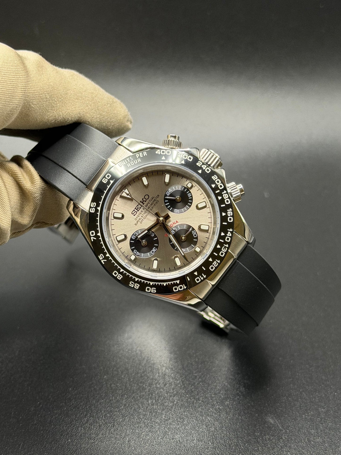 Seiko Daytona Mod Oyster-flex ‘Ghost’ 40mm
