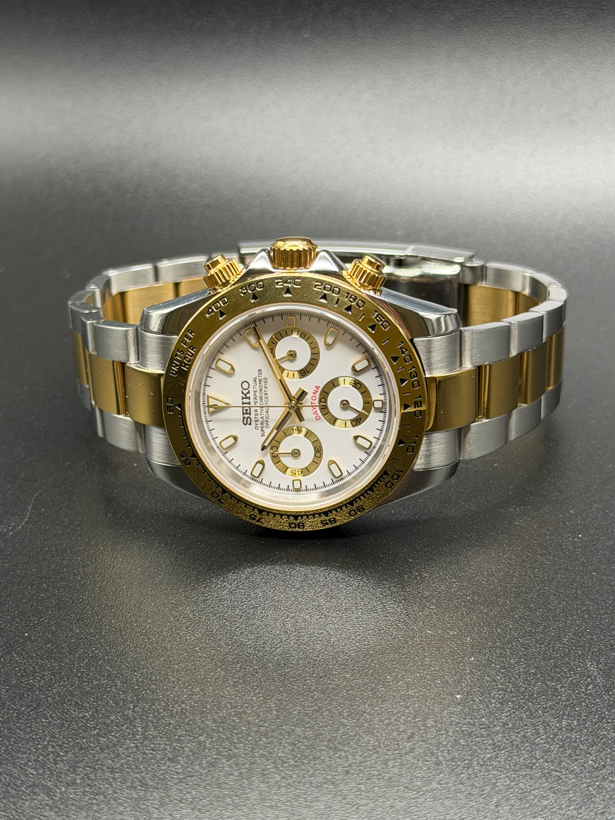 Seiko Daytona Mod ‘Gold Two-Tone White Dial’ 40