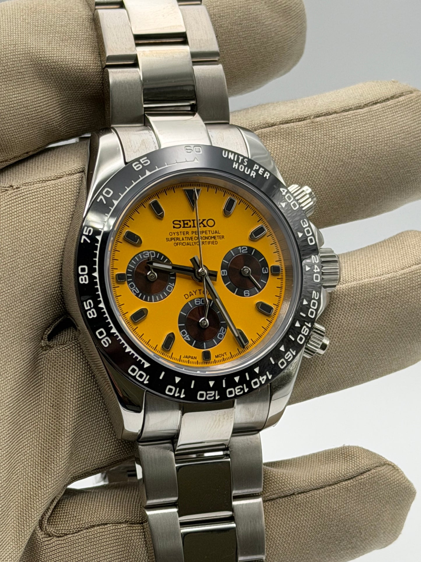 Seiko Daytona Mod Special Edition ‘Yellow Dial/ Brown Subdial’ 40
