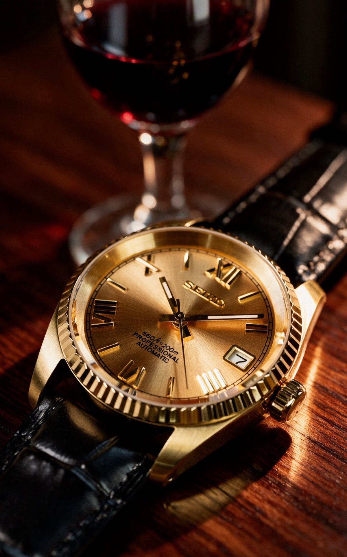 Seiko Date-just Mod ‘Gold Roman Dial Leather Strap’ 36/39