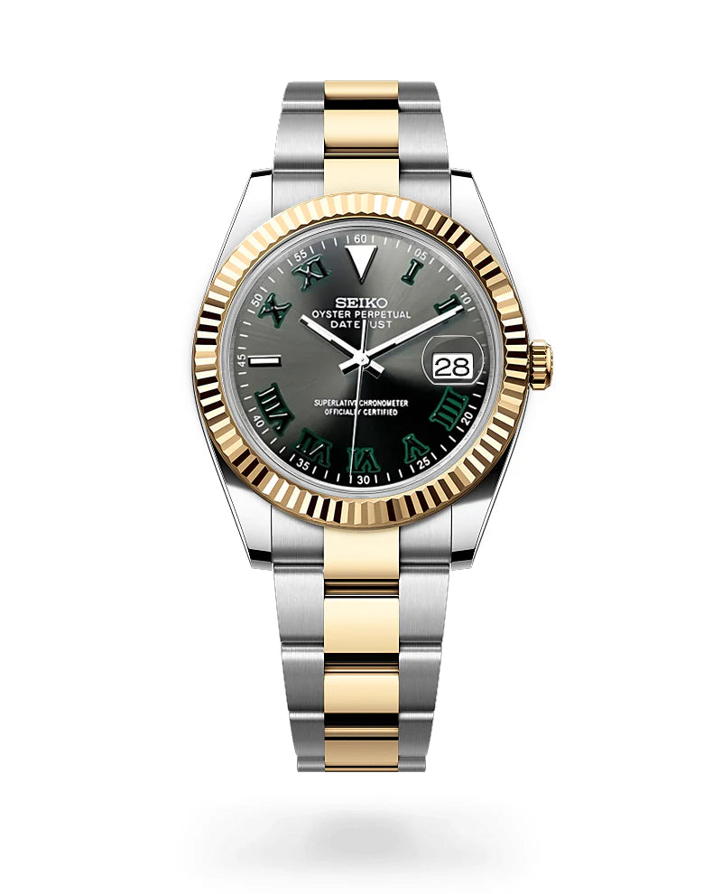 Seiko Date-just mod Gold two-tone ‘Wimbledon’ 36/39