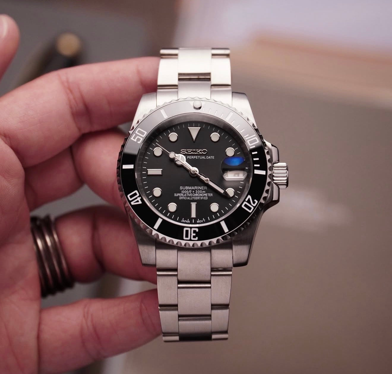 Seiko Submariner Homage Watch – Black Steel, NH35, 300m WR, 40mm