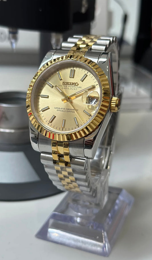 Seiko Date-just Two-Tone ‘Gold stick dial’ 36/39