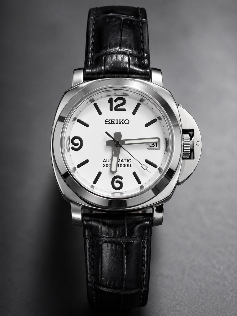 PanSeiko Mod ‘White Dial Leather Strap’ 42