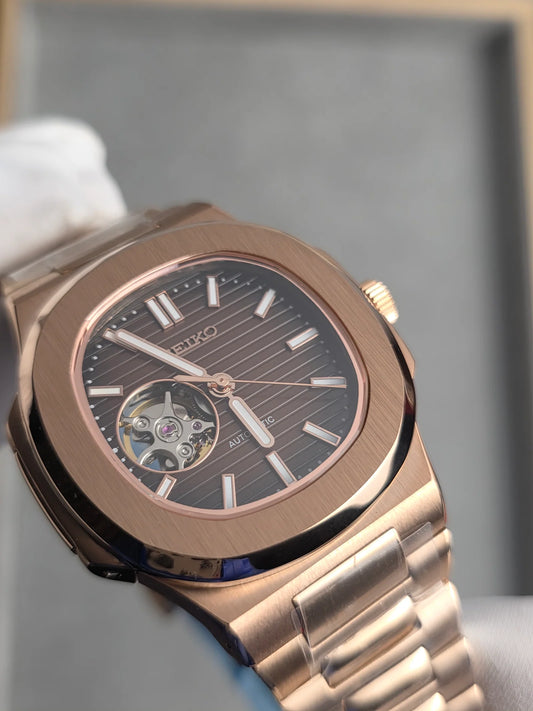 Seiko Nautilus Mod ‘Rose Gold Open Heart’ 40