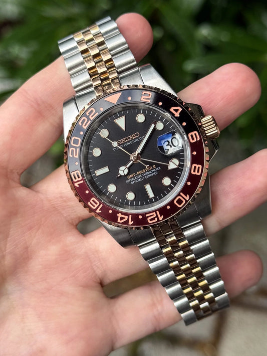 Seiko GMT-Master II Mod Rose Gold Two- Tone ‘Coke’ 40