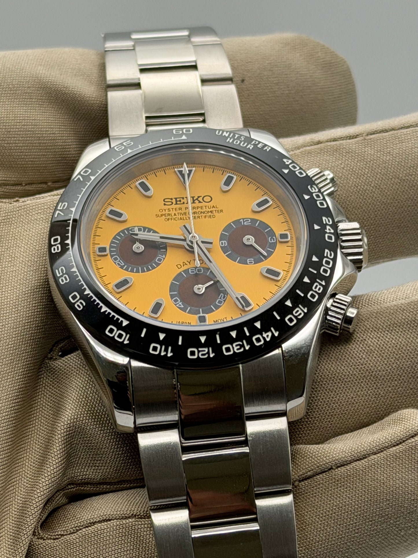 Seiko Daytona Mod Special Edition ‘Yellow Dial/ Brown Subdial’ 40