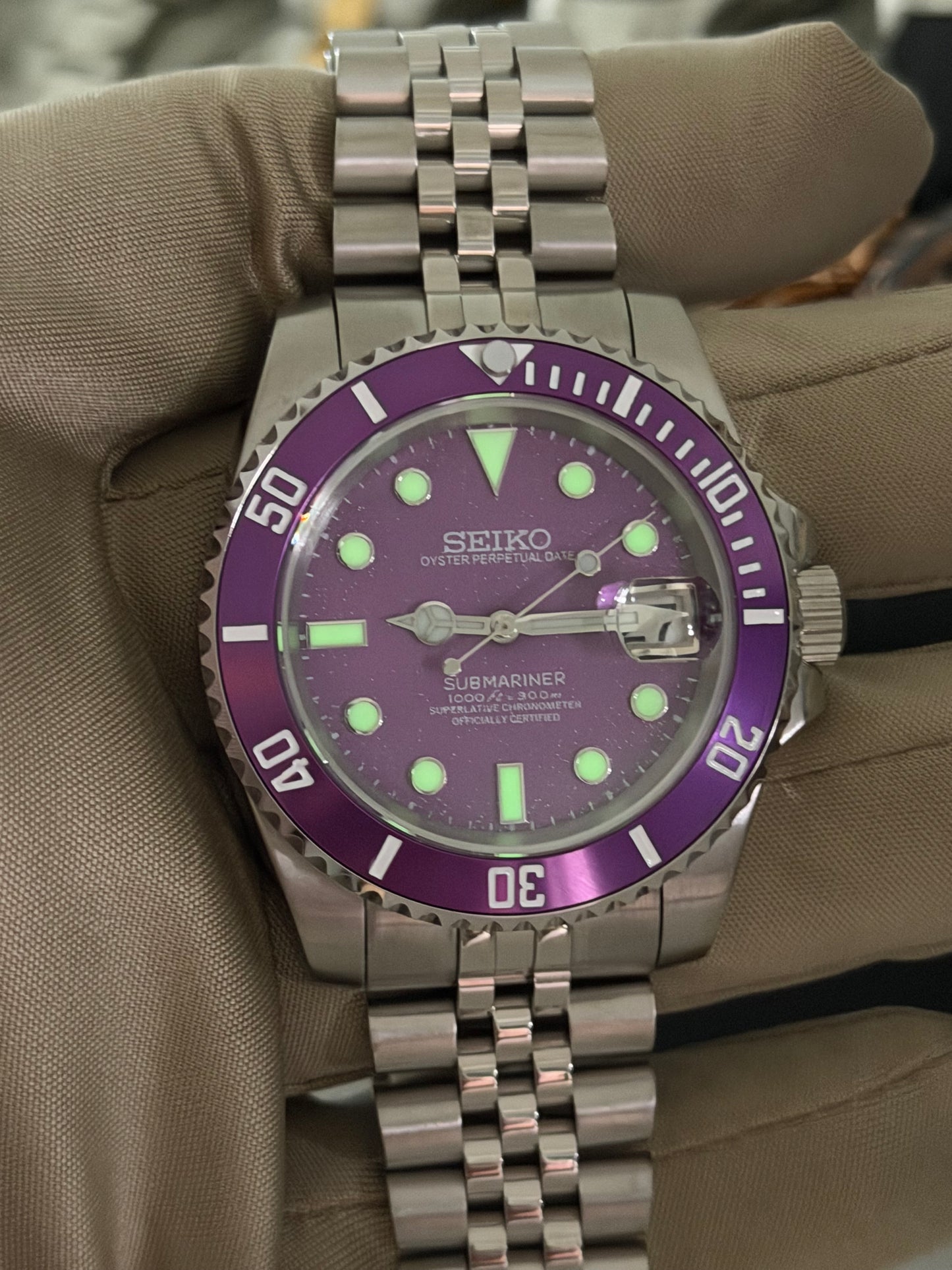Seiko Submariner Mod ‘Purple’  40mm