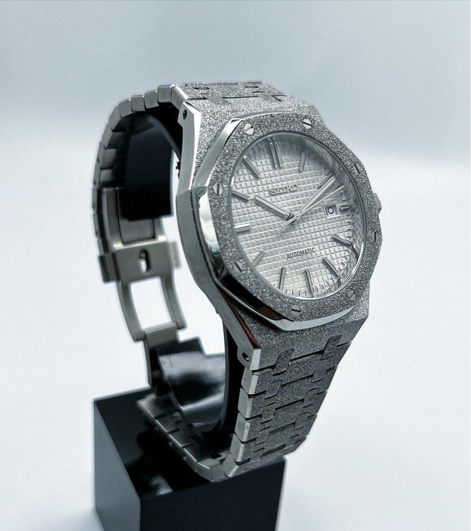 Seiko Royal Oak Mod ‘Frosted Case/ White Dial’ 41