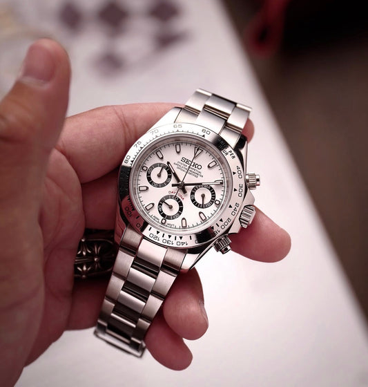 Seiko Daytona Mod ‘Silver Steel White Dial’ 40