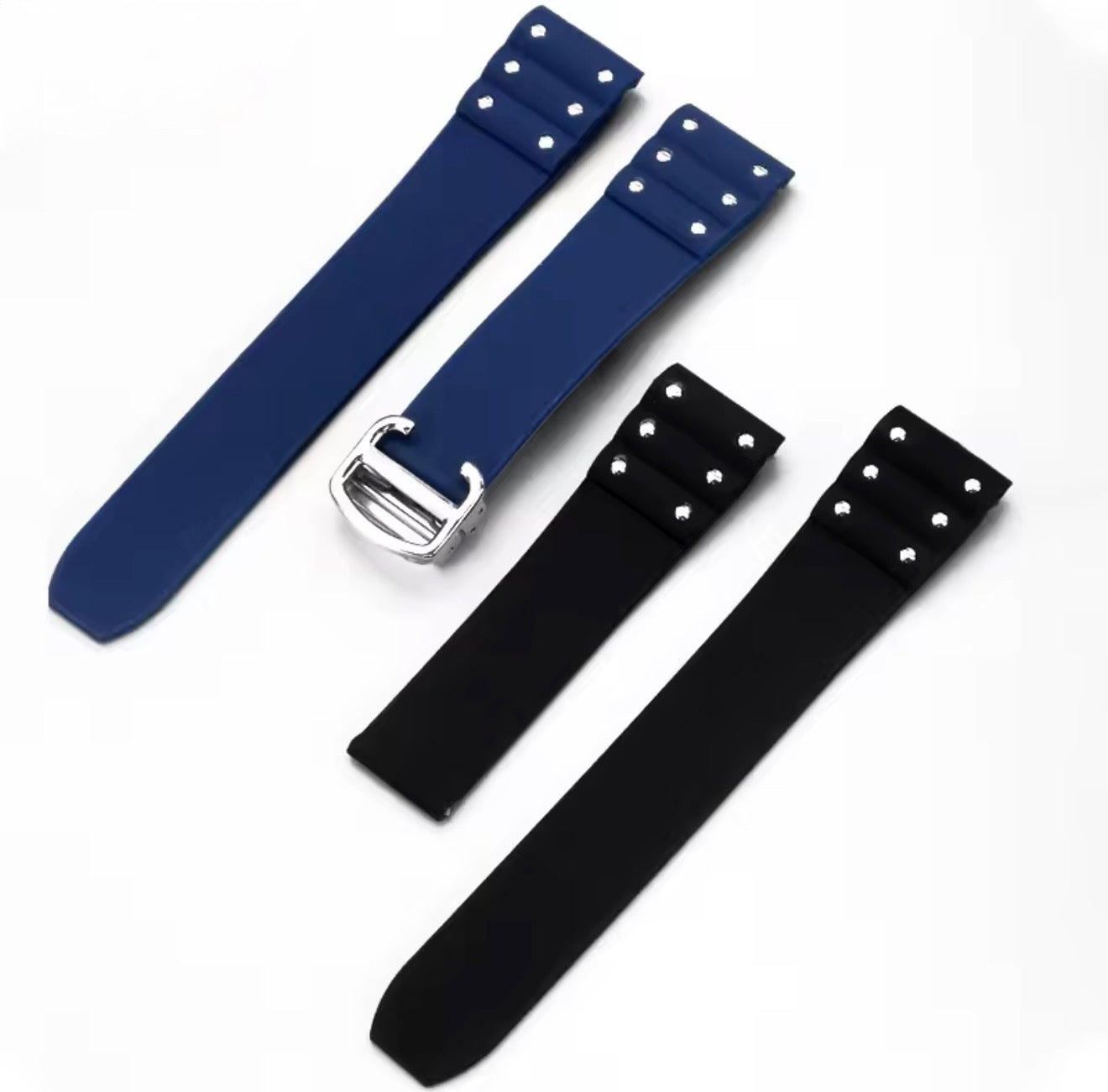 Santos Mod Rubber Strap (Blue/ Black)