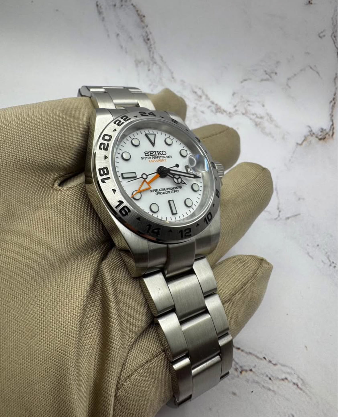 Seiko Explorer GMT White Dial