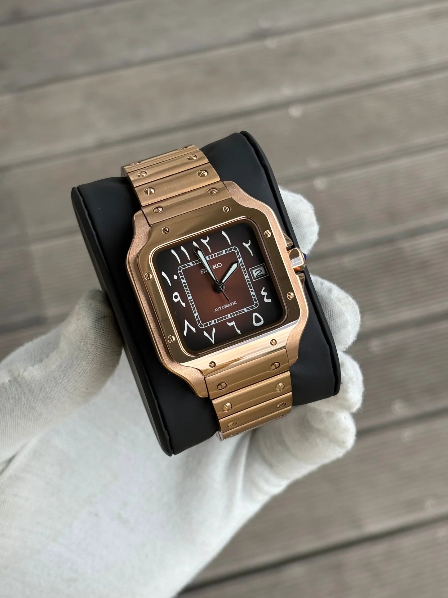 Seiko Santos Mod ‘Rose Gold/ Brown Arabic Dial’ 39